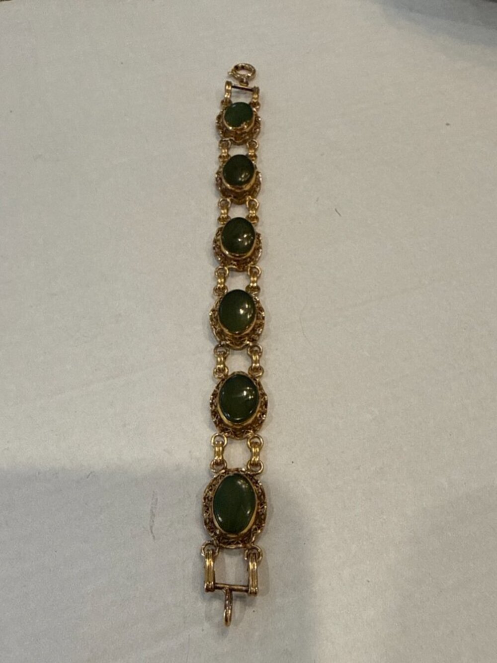 Vintage 10K Gold Filled Jade Bracelet